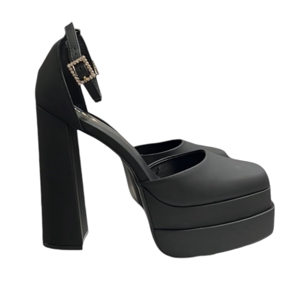Aldo Black Ankle Strap Platform Pumps Size 8.5